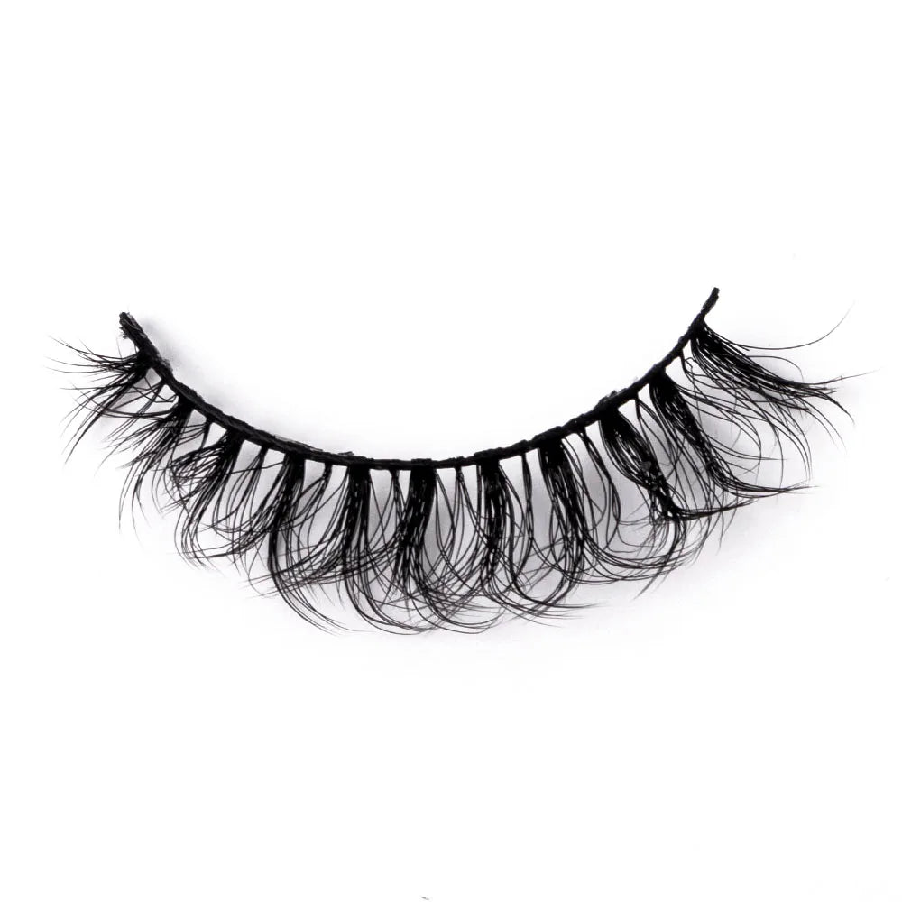 Yiernuo New Trend 3D Silk Lashes Light Natural Full Strip Faux Mink Eyelashes Customized Packaging Box Wholesale