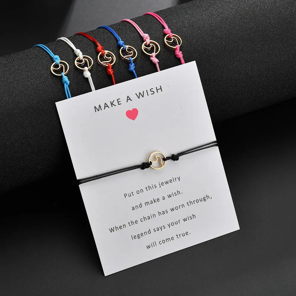 Manufacturer Handmade Gold Plated Wave Charm Bracelet Multi Colors Summer Ocean Beach Style Friendship Bracelet