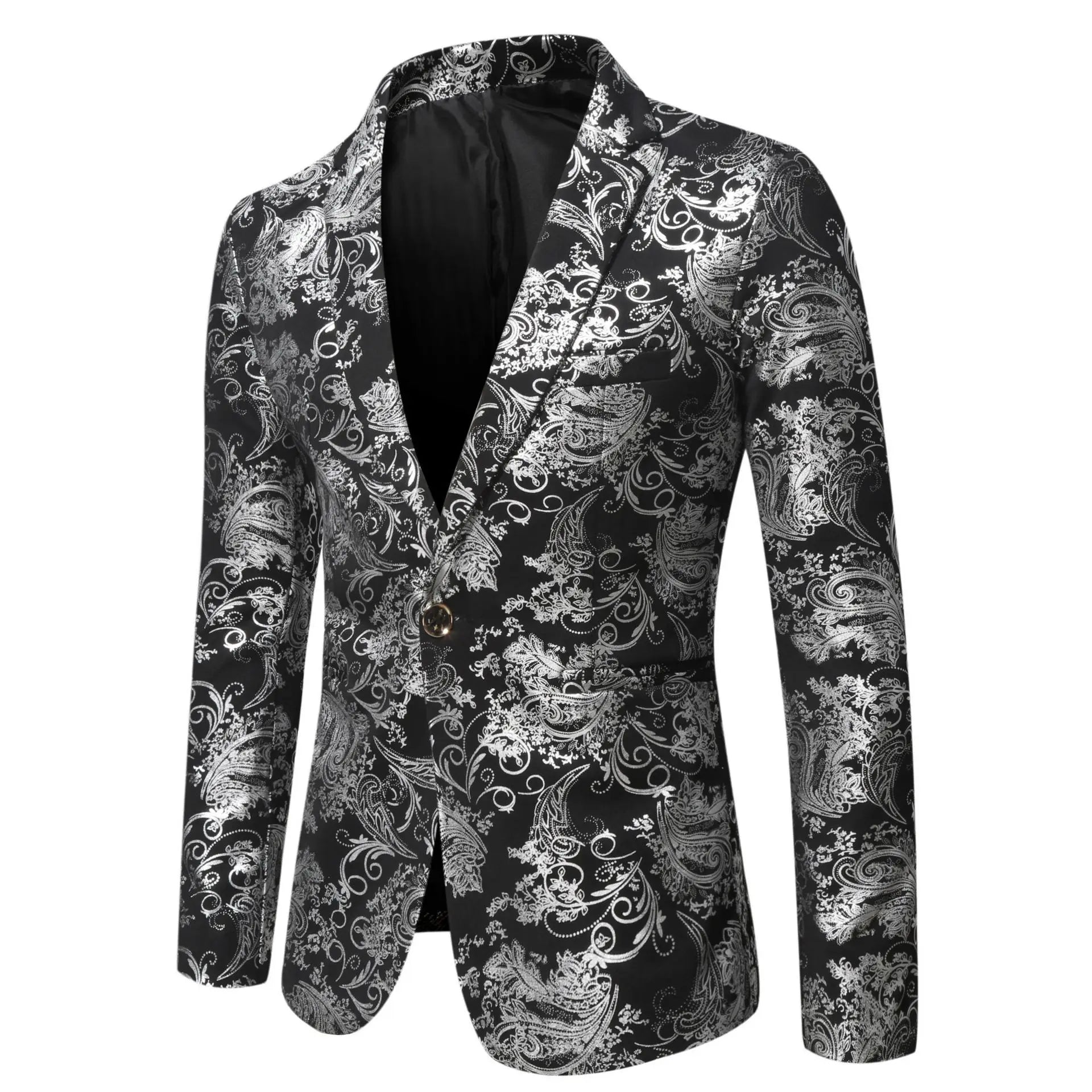 10% OFF M-3XL Fashion Men's Suit Pan Flower Single Breasted Casual Suit Top Trendy Jacket