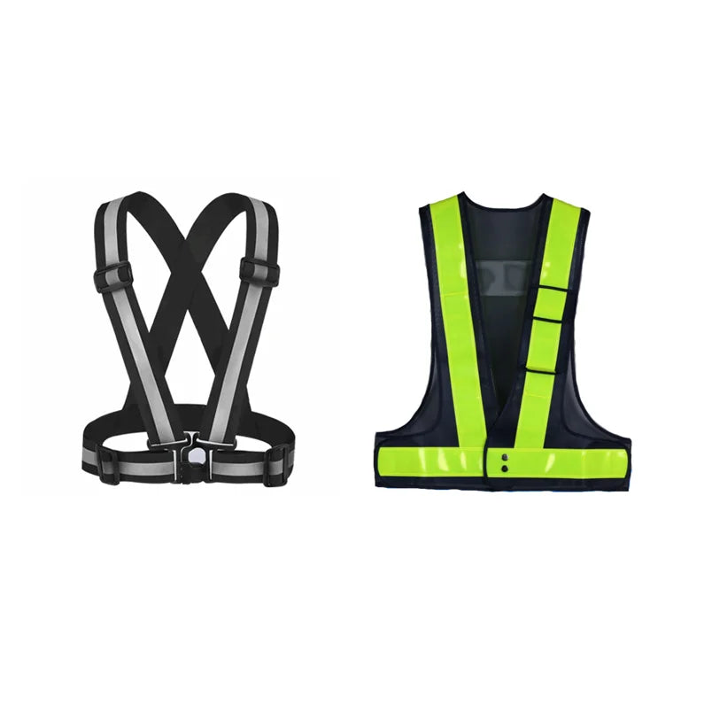 Blue Retro-reflective Tape Vest Clothing Construction Workers Reflective Black Sport Motorcycle Cycling Road Safety Belt Shirts