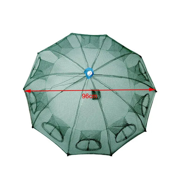 Small Fish Lobster Cage Umbrella Fishing Net Fly Hand-Cast Throw Catch Drawstring for Casting Pull Loach Eel Durable PE Material