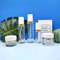 30g 50g 40ml 100ml 120ml Glass Jar for Cream Luxury Skincare Packaging Lotion Foundation Glass Bottle with White Pump Cap