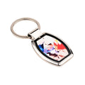 Qualisub  Metal Sublimation Keychain New Design Oval Shape Rotating Sublimation Blank Keychain for Custom Design
