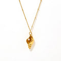 G4026 Wholesale Stainless Steel Gold Necklace Dainty Snake Chain Imitation Pearl Sea Conch Pendant Necklaces Fashion Jewelry