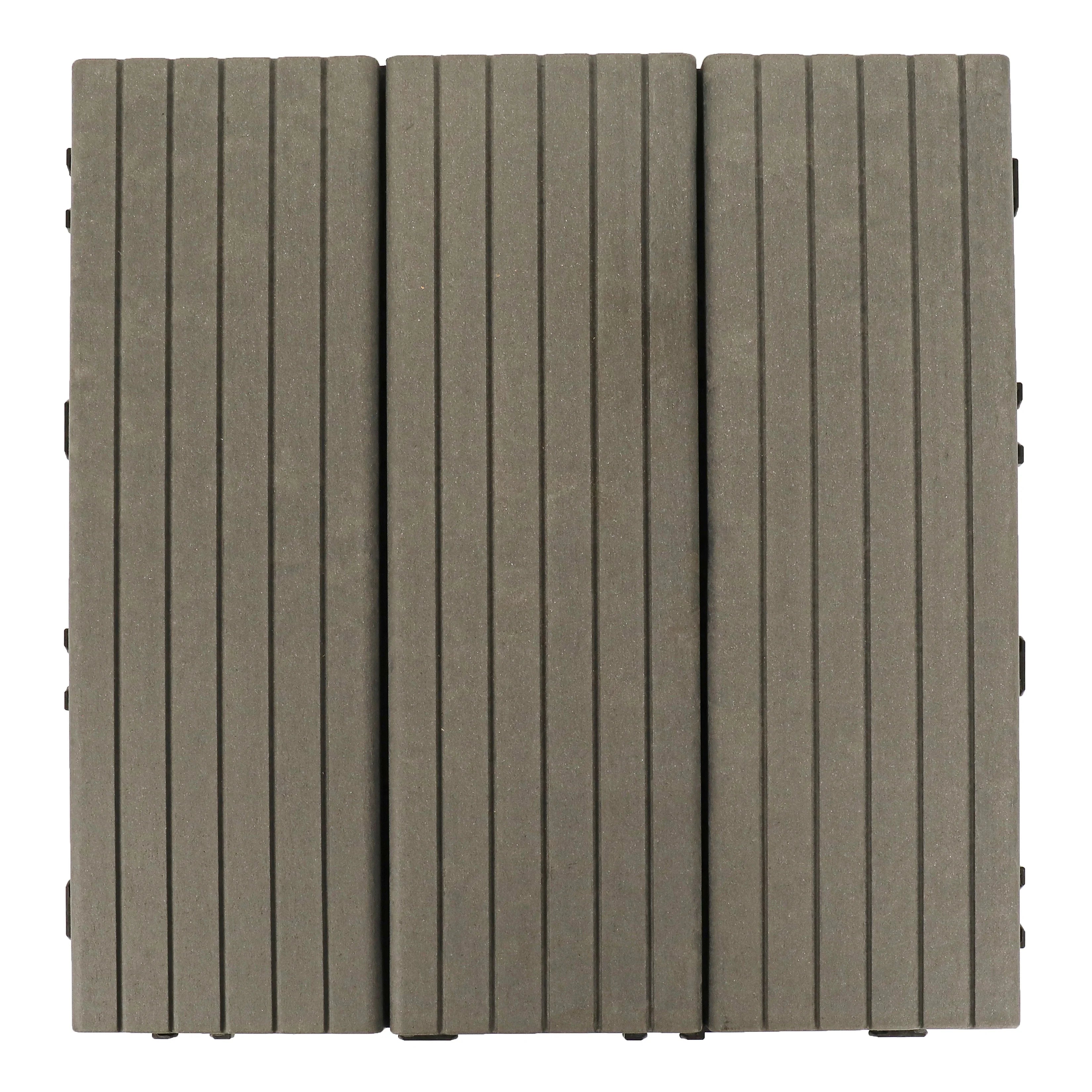 XINFENG Japan Style Interlocking Floor Tiles for Outdoor WPC Swimming Pool XF-N009 30x30cm Brushed Technics 25mm Thick 2-Year