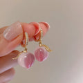 GT Acrylic Pearl Peach Earrings Sweet Pink Bling Earrings for Women Girls