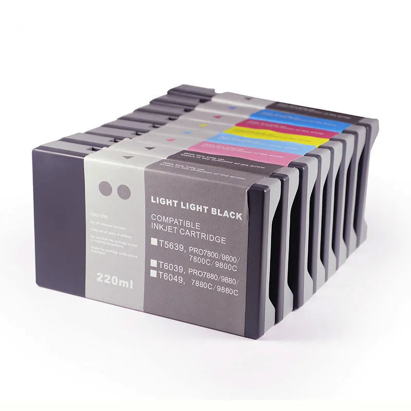 Ocbestjet 220ML T6041-T6049 Compatible Ink Cartridge With Pigment Ink for EPSON Stylus Pro 7880 9880 Printer