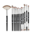 For MAANGE 12-Piece Black Mini Fan Brush Set Professional Travel Makeup Brushes with Private Label Eye Shadow & Make up Gift