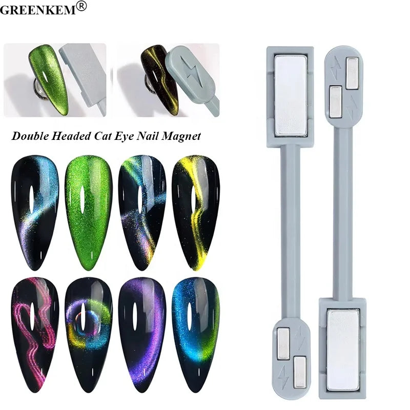Nail Art Double Headed Magnet Strip Nail DIY Cat's Eye Nail Oil Glue Special Thickened Strong Large Magnet Tool