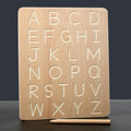 Children's Early Education Alphabet Wooden Writing Board Wooden Letters Practicing Board Double-Sided Alphabet Tracing