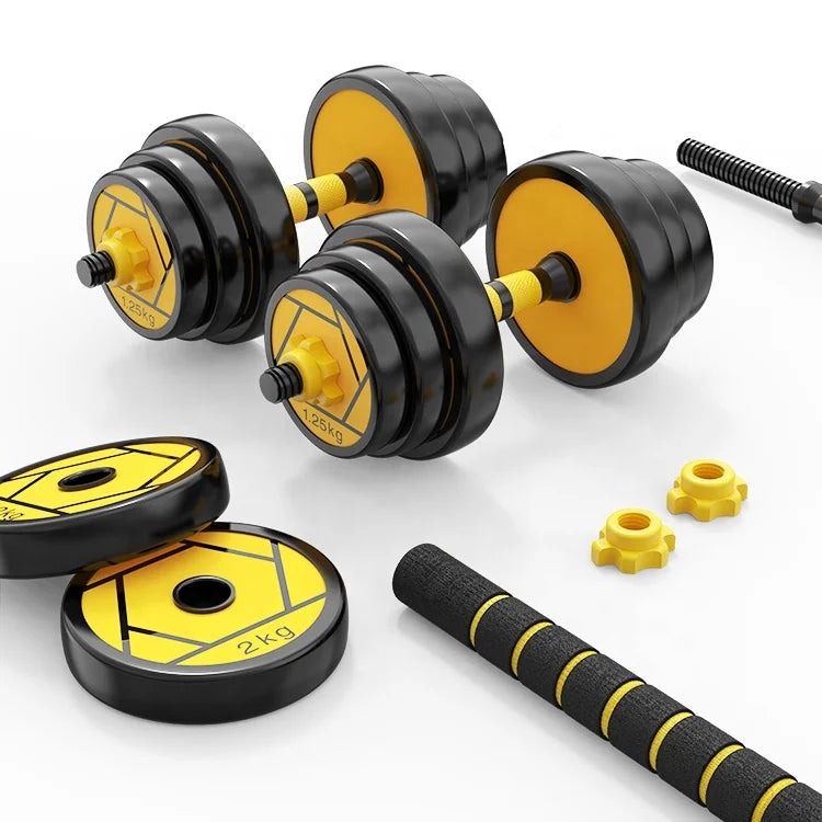 2023 Wholesale Weights Gym Equipment Workout TPU Dumbbells Colored bar Gold Adjustable Pro Style Kettle Bell Dumbbell Set