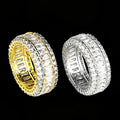 Luxury Jewelry Designs 3 Rows D Grade Baguette Shape Lab Created GDTC Certified Engagement Ring Women