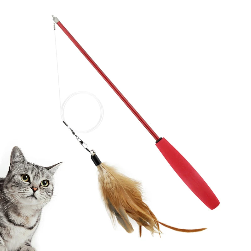 Hot Selling Modern Style Plastic Pet Teaser Toy Interactive Bird Feather Cat Wand for Kitty Teasing