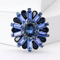 Wholesale New Fashionable Retro Crystal Flower Alloy Brooch Luxury Multi-color Brooch Women's Accessories