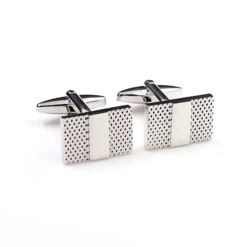 Wholesale Silver Engraved Texture Elegant Cufflinks Custom Mens Suit Shirt Fashion Accessory Wedding Tuxedo Trendy Jewelry Gift