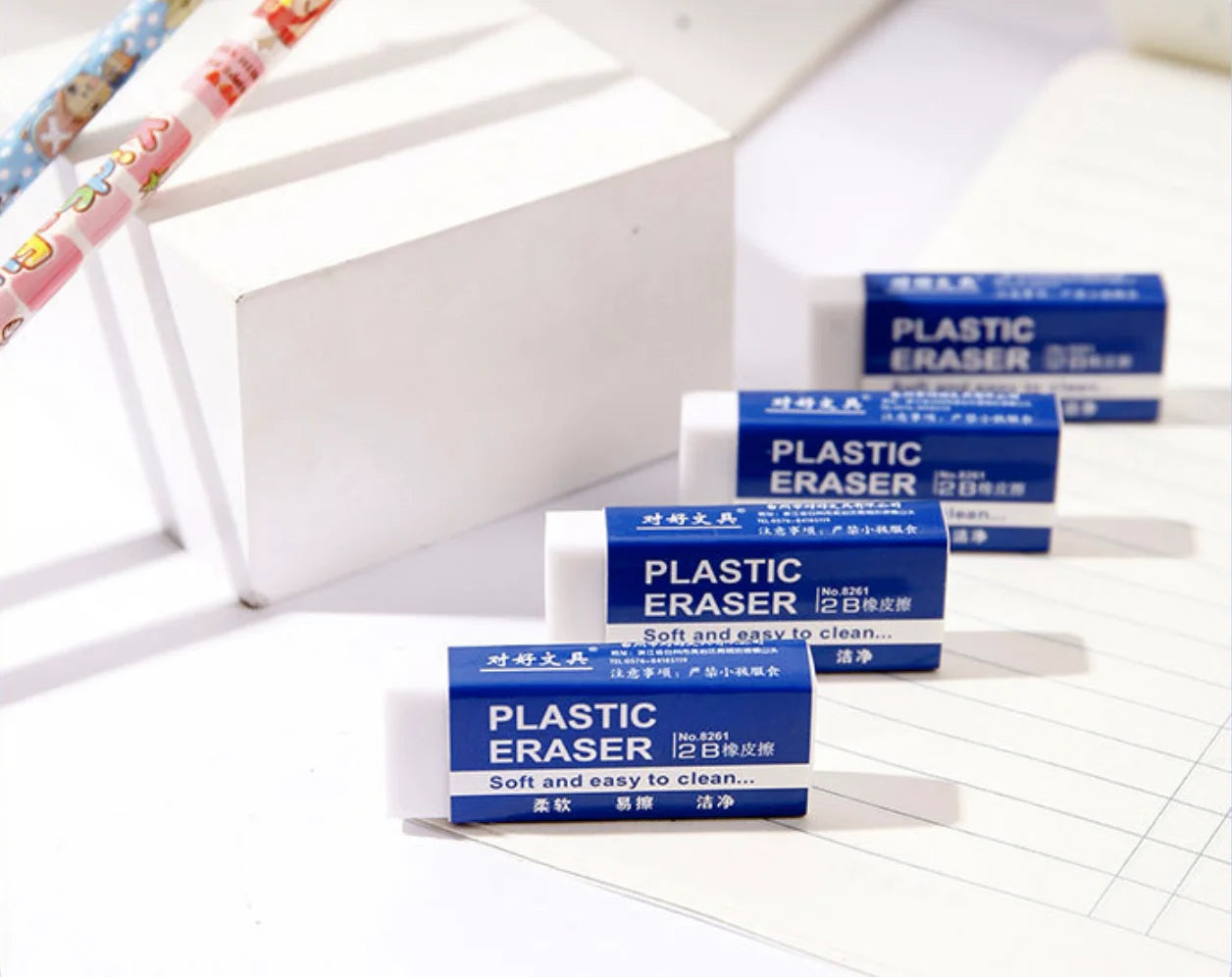 Promotion Wholesale White Eraser Simple and Practical Eraser Classic square Pencil Eraser