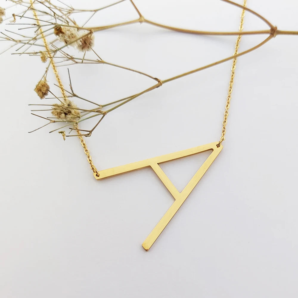 Letter Charms for Jewelry Making Simple Design Chain Necklace Capital Letters a Pendant Gold Silver Jewelry
