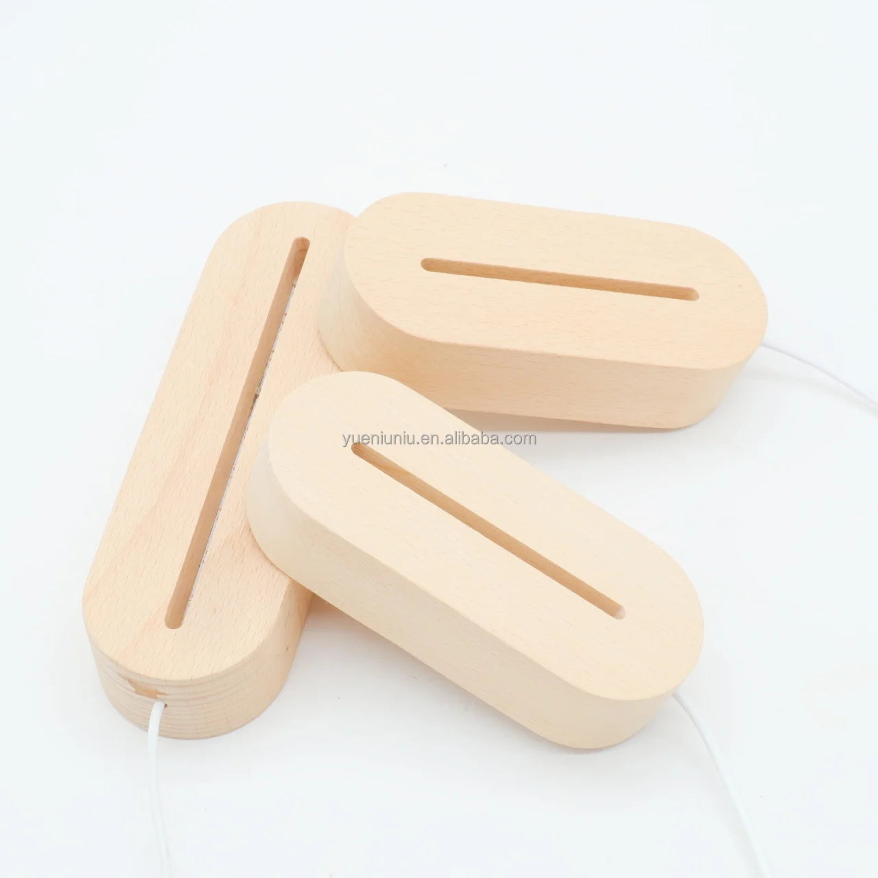 Hot Sale Large Rectangle Led Light Base 3D Night Light Base USB Charging Wood Base for Acrylic