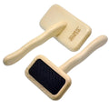 Baoli ODM 120x178mm Large Wooden Handle Soft Pins Pet Hair Groom Cleaning Slicker Brush Pin Grooming Wood Pet Brush