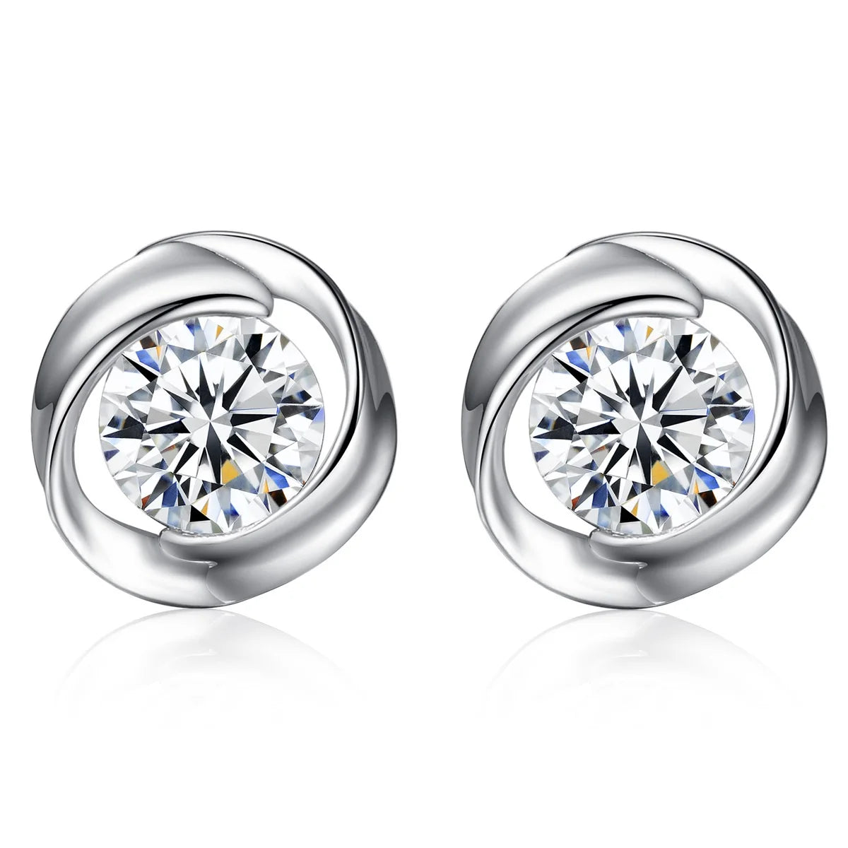 Elegant Real s925 Sterling Silver CZ Stud Earrings Beautiful Stud Earrings for Girlfriend