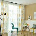 Amity Nordic Printed  Voile Yellow Blue Pink Geometric Window Curtain Sheer Eyelet for Bedroom Living Room Home Decoration
