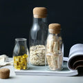 Clear Glass Kitchen Food Storage Jar Sealed Spices Sugar Bottle Tea Coffee Container Box Grains Nuts Candy Can With Cork Lid