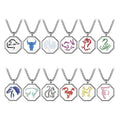 Wholesale Geometric Pendant Twelve Charms in the Adventures of Jackie Chan Colorful Enamel Zodiac Pendant Necklace