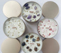 Luxury Gem Organic  Holiday Sage  Fragrance  Scented Soy Manifestation Crystals Candles