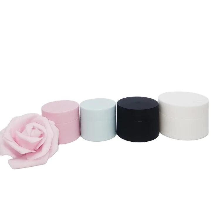 White PP 30ml 50ml 100ml 150ml Hair Pomade Plastic Cosmetic Empty Cream Jar with Lid Matte Black Double Wall pp Plastic Nail MegaBDM