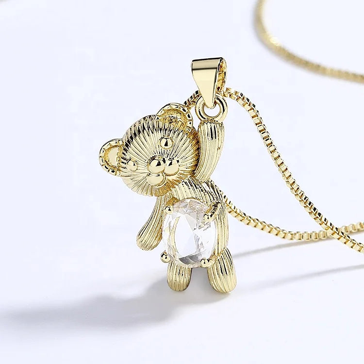 Fashion Customizable Beautiful Simple Jewelry Stainless Steel Heart Cubic Zircon Gemstone Pendant Necklace Wholesale