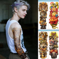 Custom Water Transfer Tattoo Sleeves Kit Realistic Full Arm Stickers Temporary Paper Body Art for Parties & Festivals-White