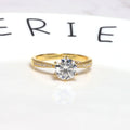 M21C Abiding Gra Certified 1.5 CT Moissanite Diamond 925 Sterling Silver Gold Plated Ring for Marriage Wedding