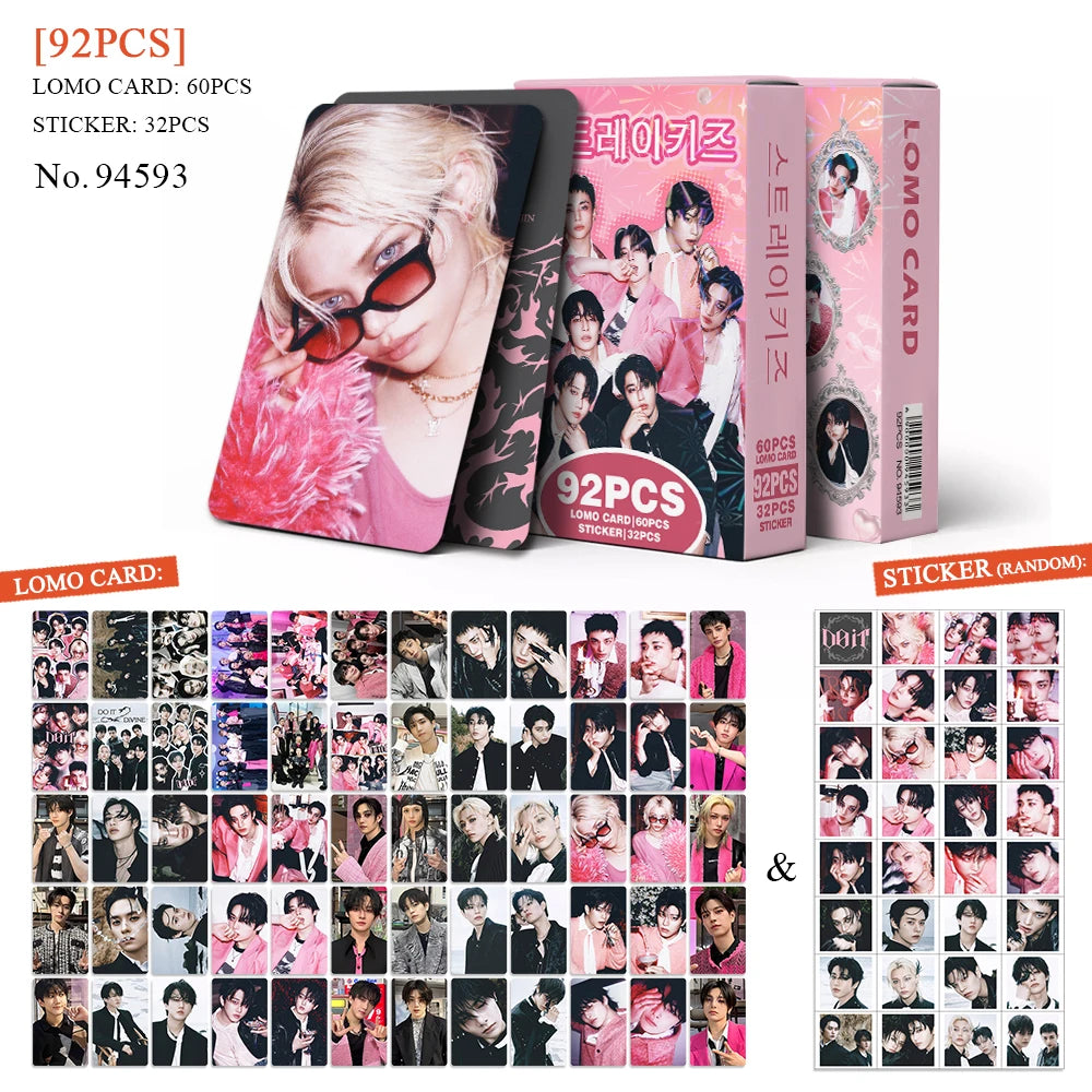 New Kpop Stray Kids Double-Sided Lomo Cards Group Merch DIY Scrapbook Stickers Idol Collection High-Definition Decorative Cards