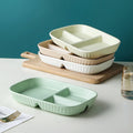 American Style Ceramic Partition DISH Dinner Plate Eco-Friendly Porcelain Tableware Creative Home Breakfast Baked Rice Plate