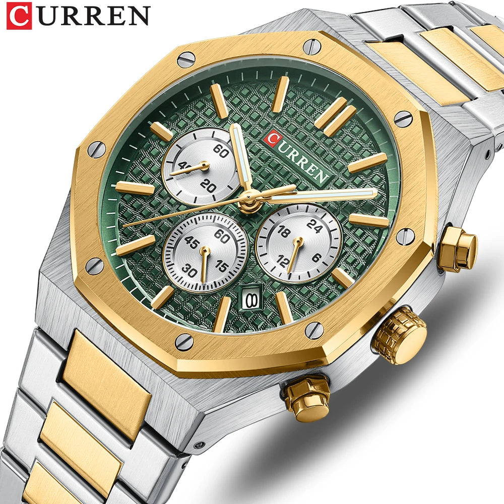 CURREN 8440 NEW Sport Quartz Watches Men Fashion Watch Casual Stainless Steel Bracelet Wristwatches with Luminous Hands