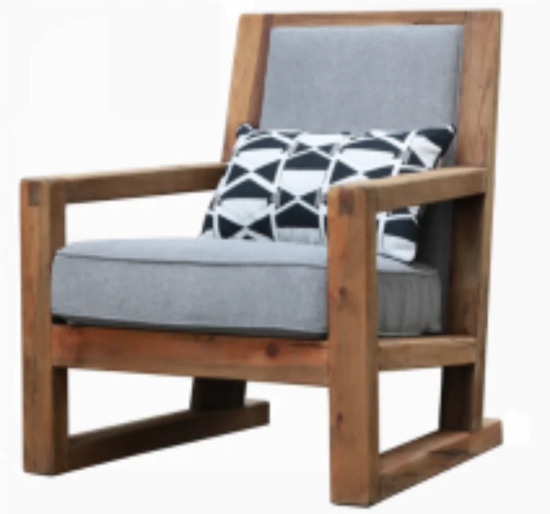 Modern Solid Wood Arm Chair-Comfortable Living Room Leisure Furniture