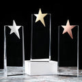 Manufacturer Custom K9 3D Logo Etched Crystal Trophy Award with UV Printing Laser Engraving TV & Movie Style DIY