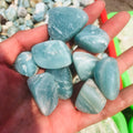 Wholesale Natural Crystal Tumbled Stone Blue Caribbean Calcite Healing Quartz Tumbles Irregular Shape for Home Decoration