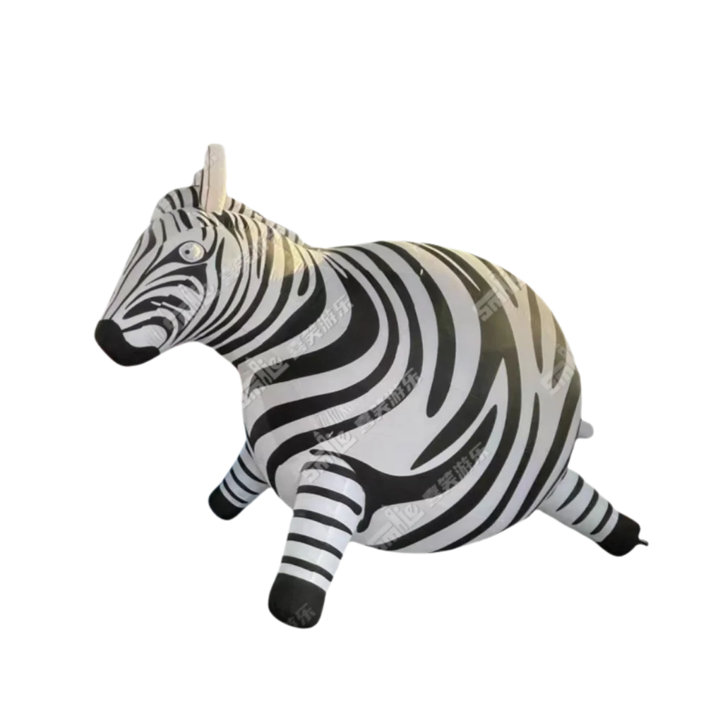 Custom Inflatable Fat zebra Advertising Balloons with LED Light Inflatable Cartoon Animal Sculpture