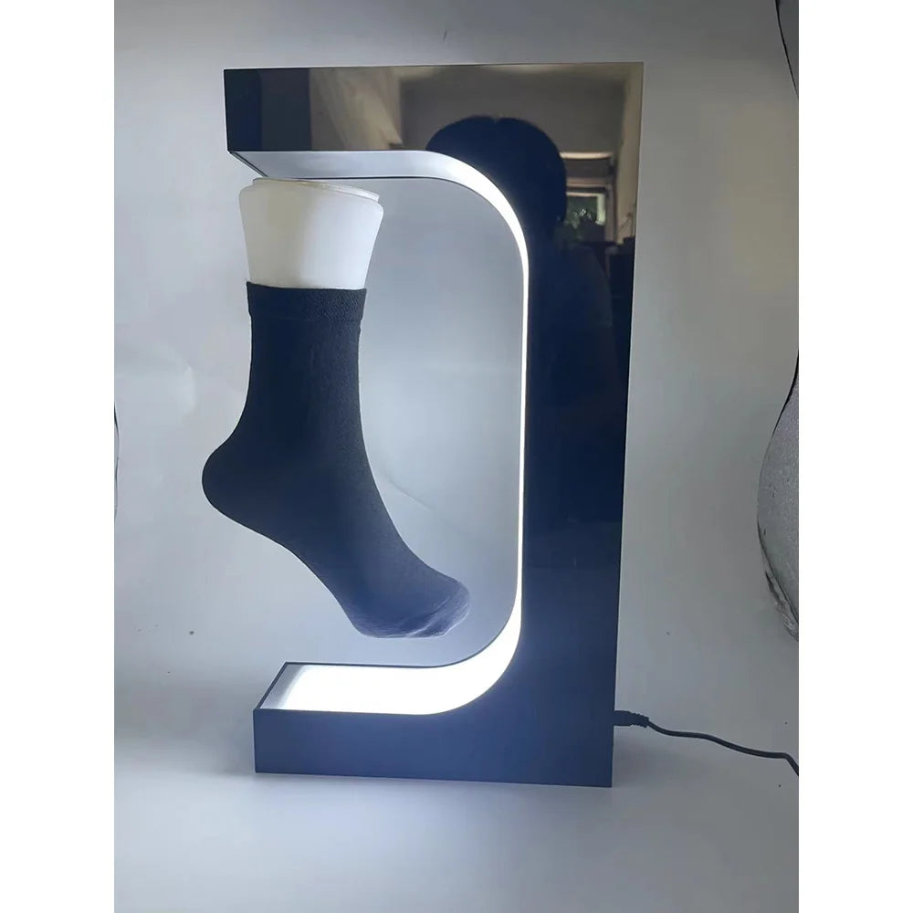 Customize Acrylic Rotating  Magnetic Levitating Sock  Display Rack for Advertisement