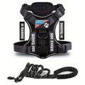 Adjustable Reflective Dog Vest Harness Soft Breathable Easy Control 5 PCS Oxford Patches for Small Medium Large Dogs Polyester