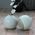 JiMu Natural Clay Ceramic Vase White Reactive Glaze Modern Design Eco-Friendly for Home Garden Decoration for Flower/Green