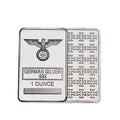 Non Magnetic Metal Silver Plated One Ounce German Cross Beauty Silver Decorative Bar Props for Display