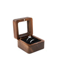 Travel Mini Transparent Wooden Double Ring Box