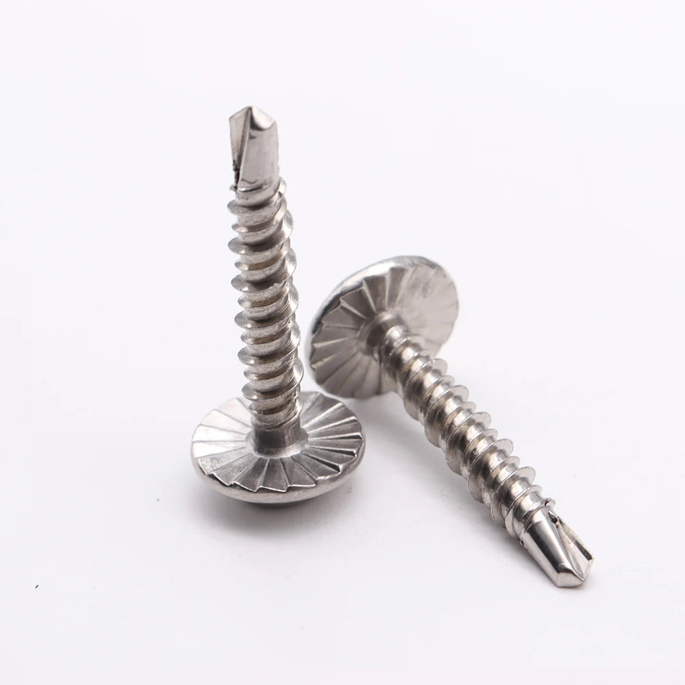Customized Stainless Steel 304 316 Serrated Cross Recessed Pan Head Truss Washer Head Self Drilling Screw