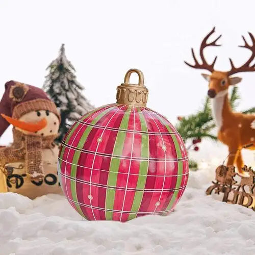 Waterhan FTY8771D 2025 LED Lights PVC Exercise Ball Blowup Festival Decoration Inflatable Christmas Ornament Custom Logo 105.5cm