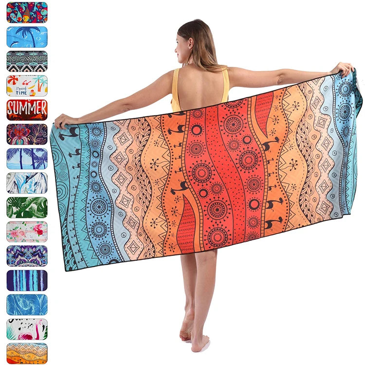 Microfiber Oversized Lightweight Beach Blanket Absorbent Compact Quick Dry Sand Proof Beach Towel for the Beach Gym