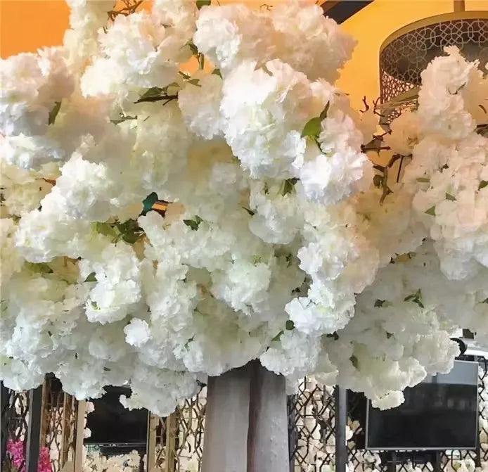 Discount Wholesale Wedding Decoration Artificial Flower Stem White Cherry Blossom Tree Arches