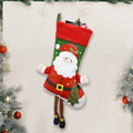 Custom Embroidered Santa Snowman Design Christmas Stocking Ornament Personalized Xmas Gift Bag