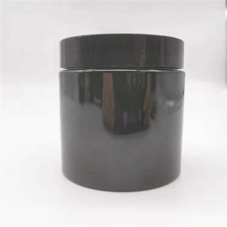 500ml Clear Round Cosmetic Container PET Plastic Jar With Aluminium Lid